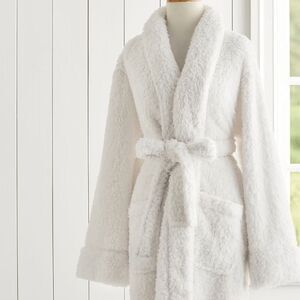 Pottery Barn Robe Teddy Bear White Soft Plush Ultimate Very Oversized Fit SZ SM
